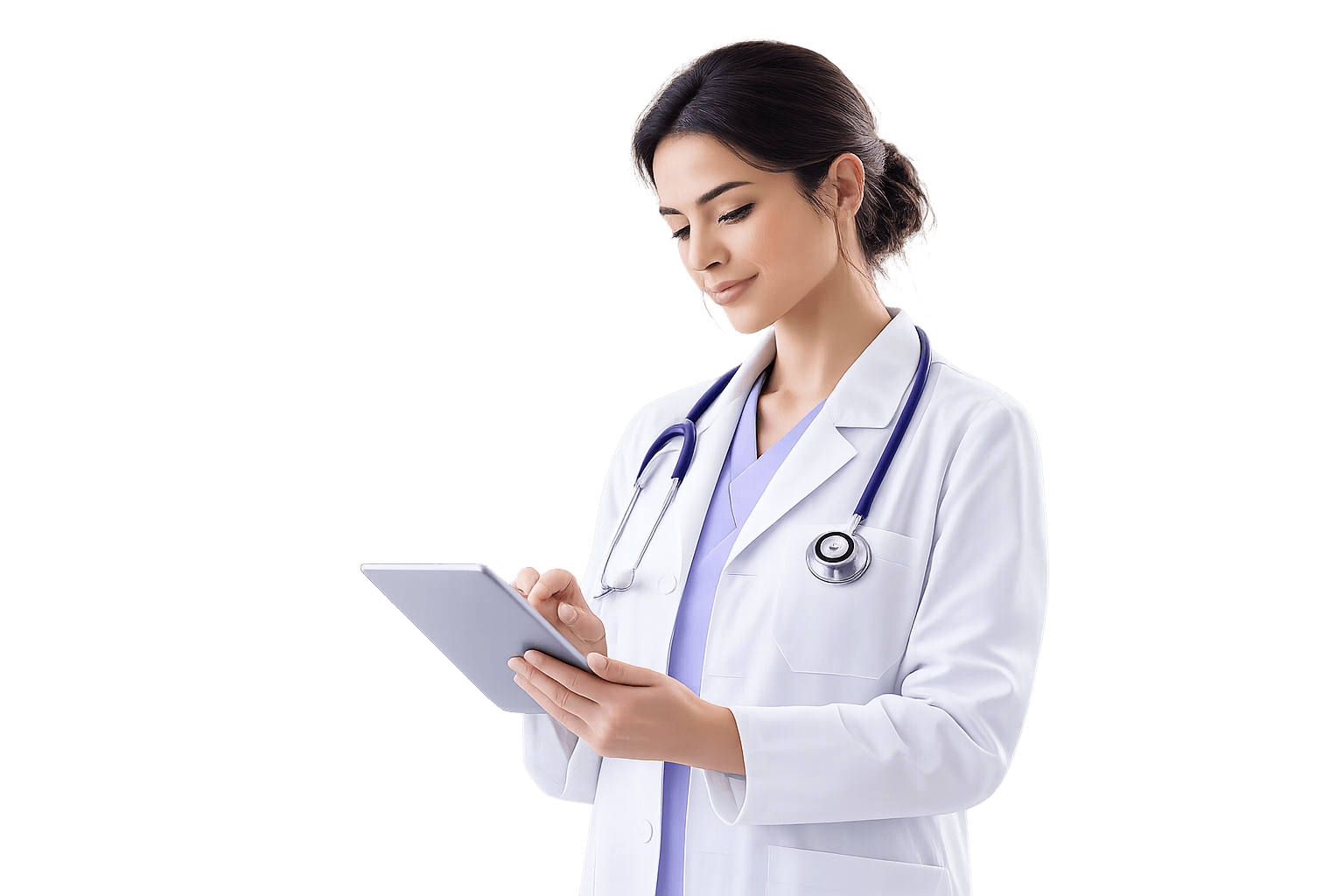 A clinician taking a call